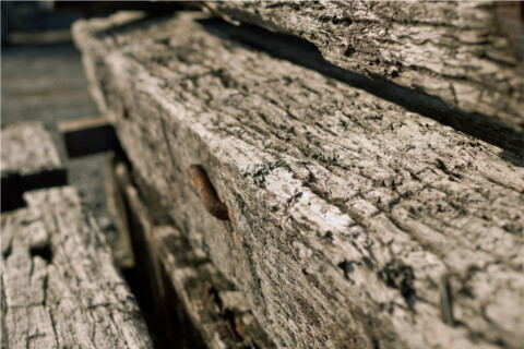 A close up of a wooden plank.