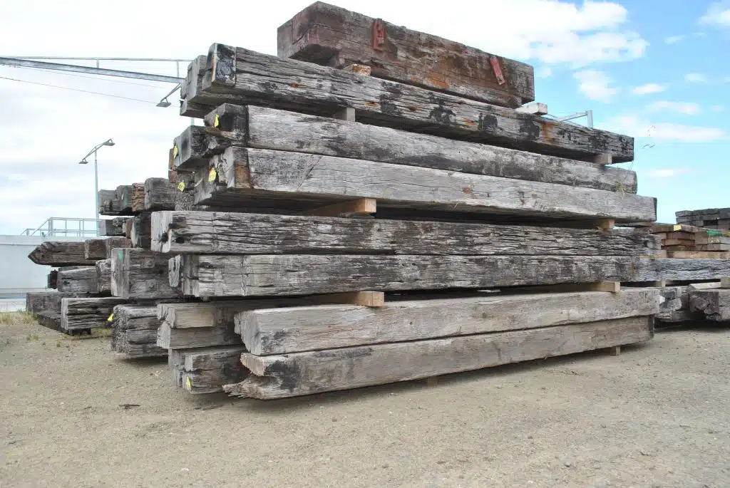 Reclaimed Railway Sleepers at our site in Wanaka, New Zealand